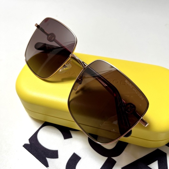 New in Case Original $200 MARC JACOBS 654/S Square Sunglasses Metal Tortoise main image 7